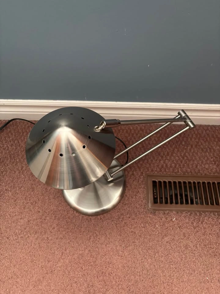Vintage Tensor UFO Space Age style Desk Lamp Brushed Metal - photo 3