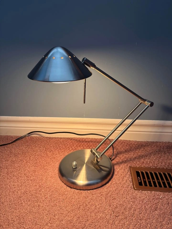 Vintage Tensor UFO Space Age style Desk Lamp Brushed Metal - photo 5