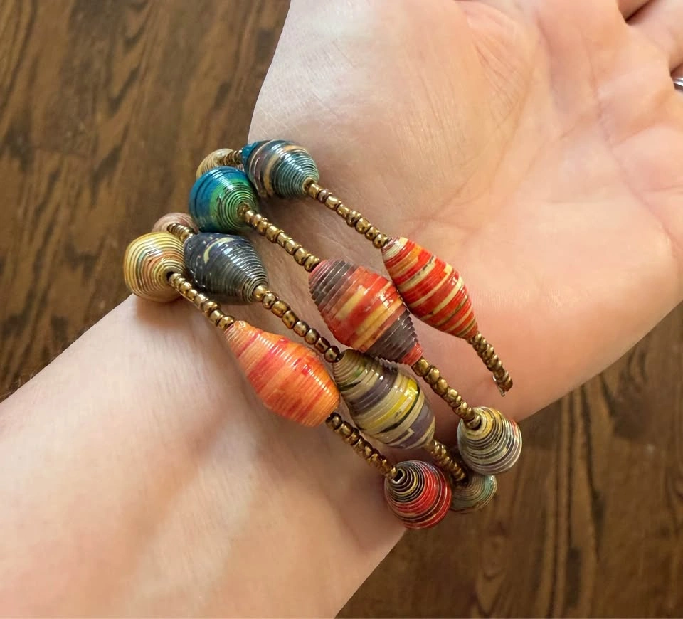 Kenyan Paper Bead Bracelet - photo 2