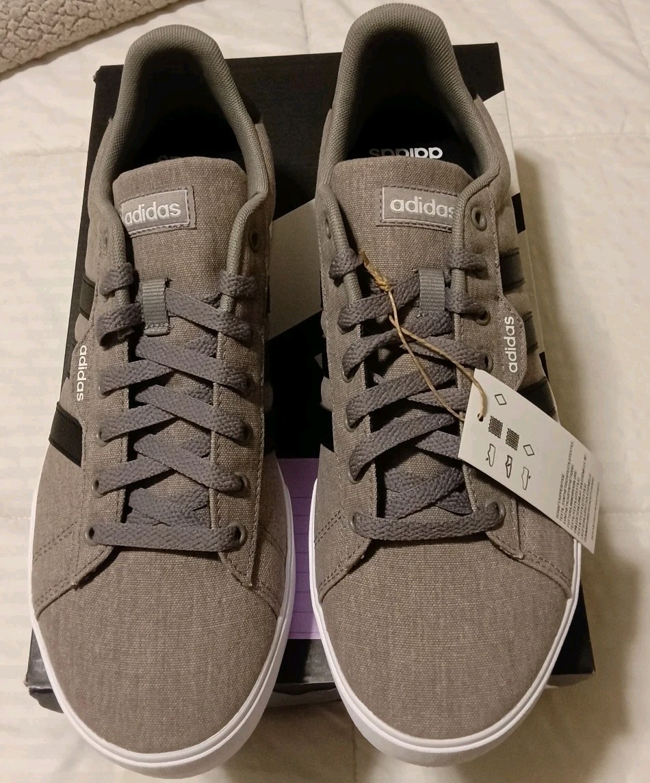 ADIDAS New Daily 3.0 Men's Canvas Sneakers Grey/Black/White US 1 - photo 2