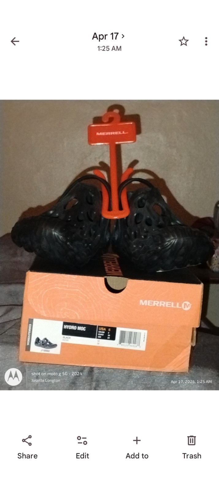 Merrell Hydro Moc Men's Black Slip-On Sandals US 5 - photo 4