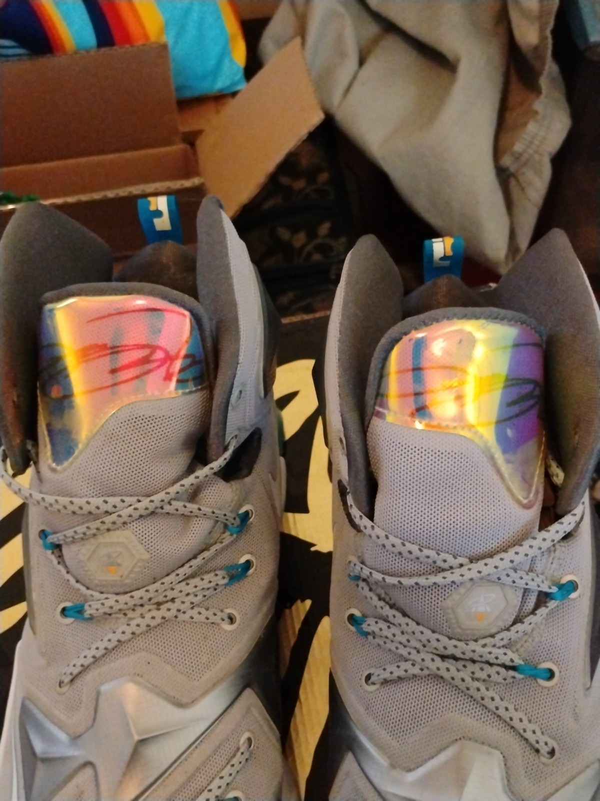 Nike LeBron 13 Blue/Gray Holographic Tongue - Size 13