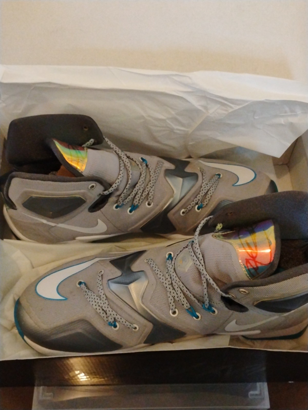 Nike LeBron 13 Blue/Gray Holographic Tongue - Size 13 - photo 3