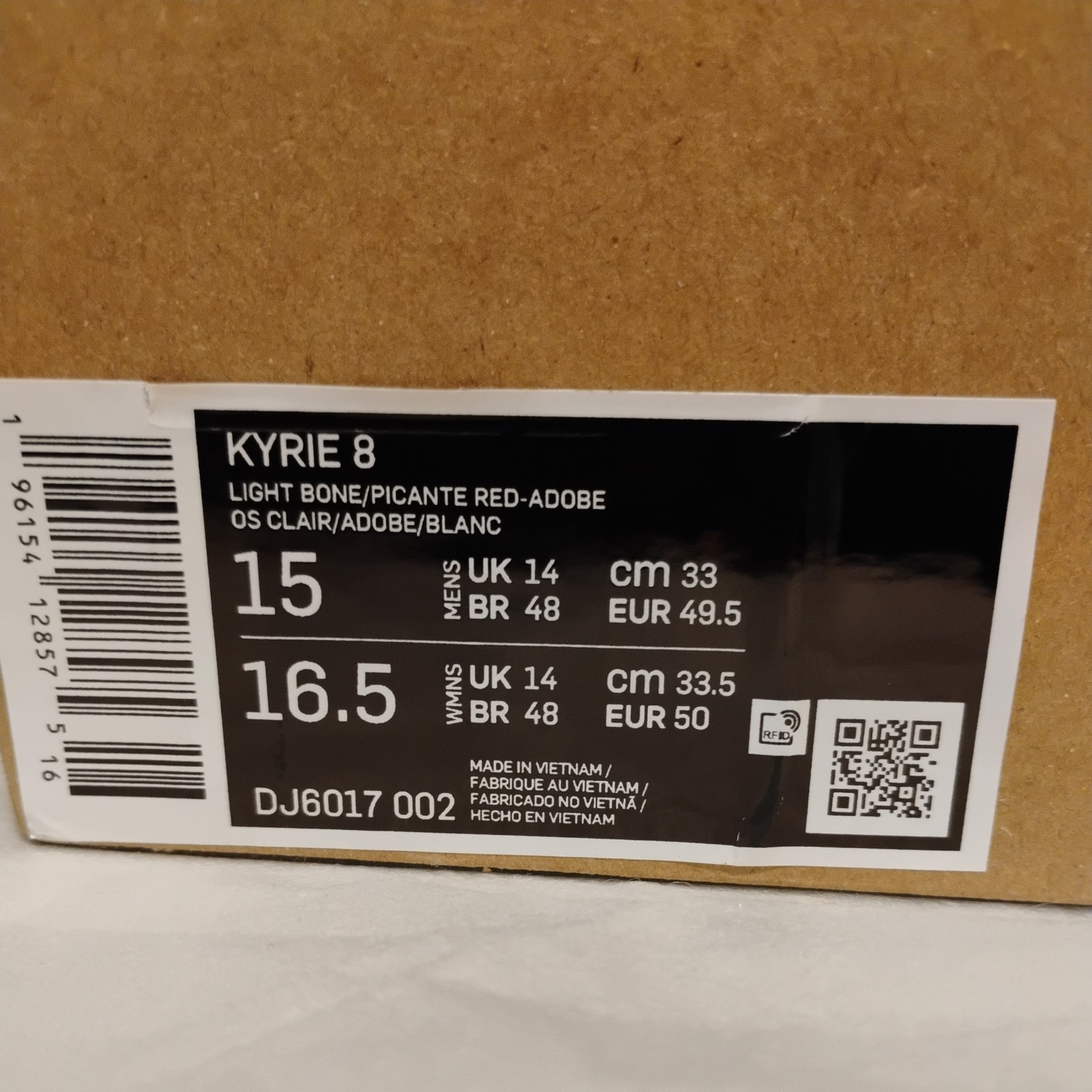 Nike Kyrie 8 Men's Size 15 Light Bone/Picante Red DJ6017-002 - photo 2