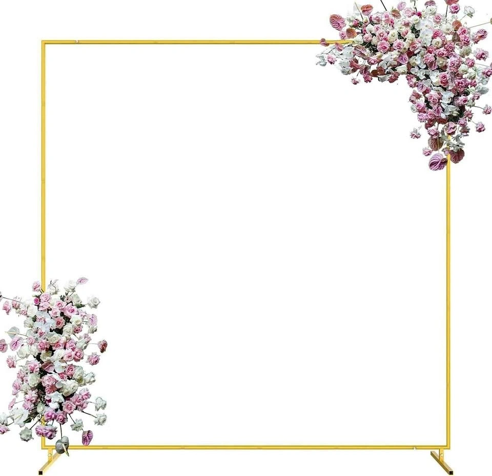 Gold Square Backdrop Stand, 6.6ft Arch