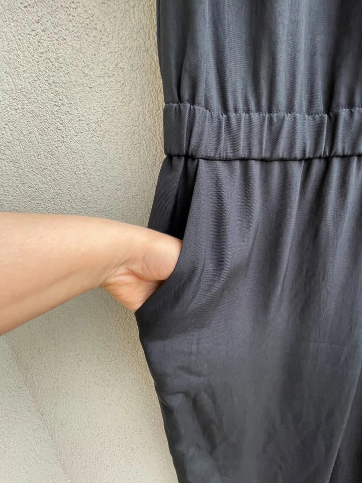 J.Crew Black Jumpsuit Size 4 V-Neck Pockets Workwear Chic - photo 5