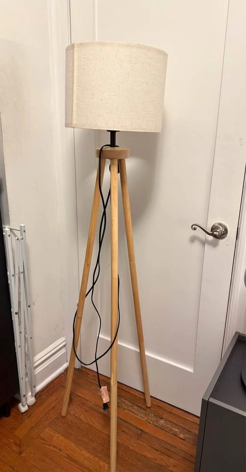 Wood Tall Floor Lamp
