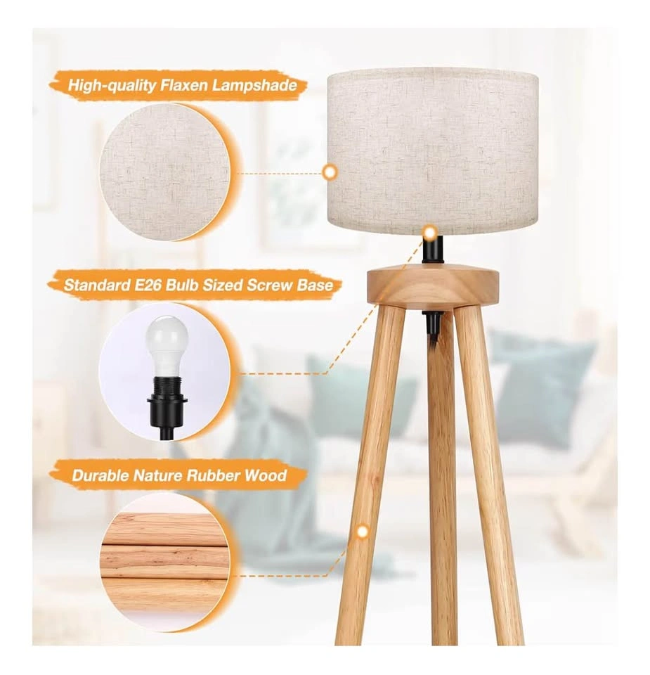 Wood Tall Floor Lamp - photo 4