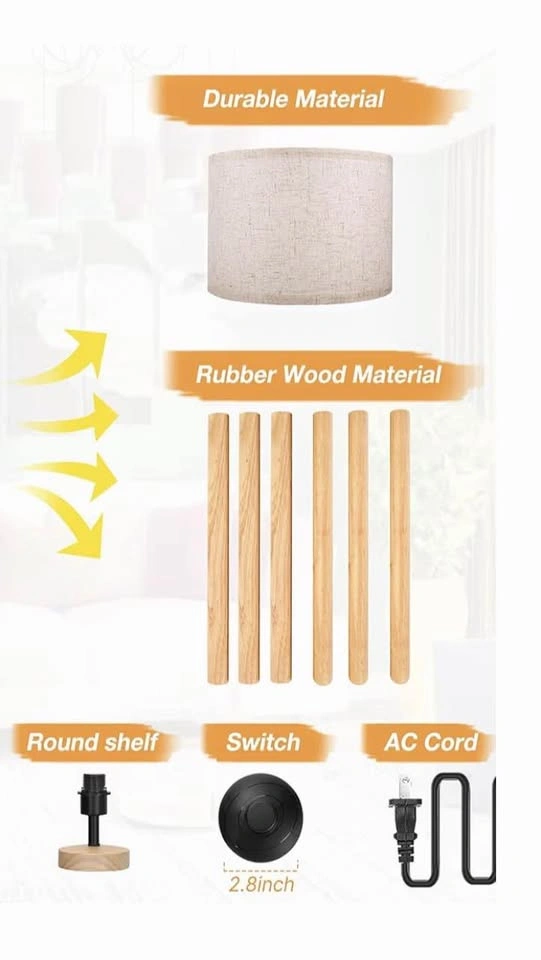 Wood Tall Floor Lamp - photo 5