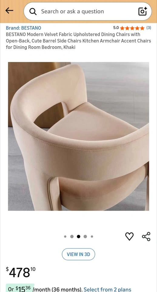 BESTANO Modern Khaki Velvet Barrel Chair - photo 2