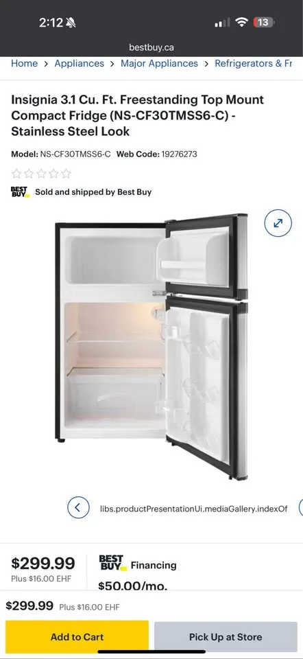 INSIGNIA MINI FRIDGE AND FREEZER image indicator(2)