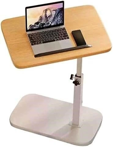 Adjustable Height C Table End Table - Natural + White