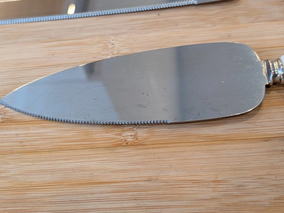 Sheffield England Stainless Steel Wedding Cake Knife & Server Se - photo 3