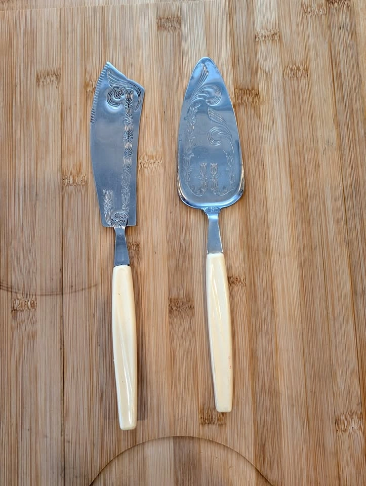 Vintage MAR.DER Italian Serving Set - MCM Cake & Cheese Duo