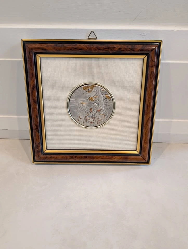 Mida’s Italy 925 Sterling Silver Plaque: Women Harvesting Fields