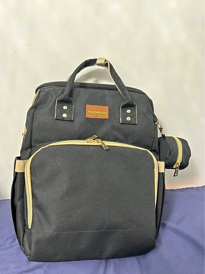 Black diaper backpack