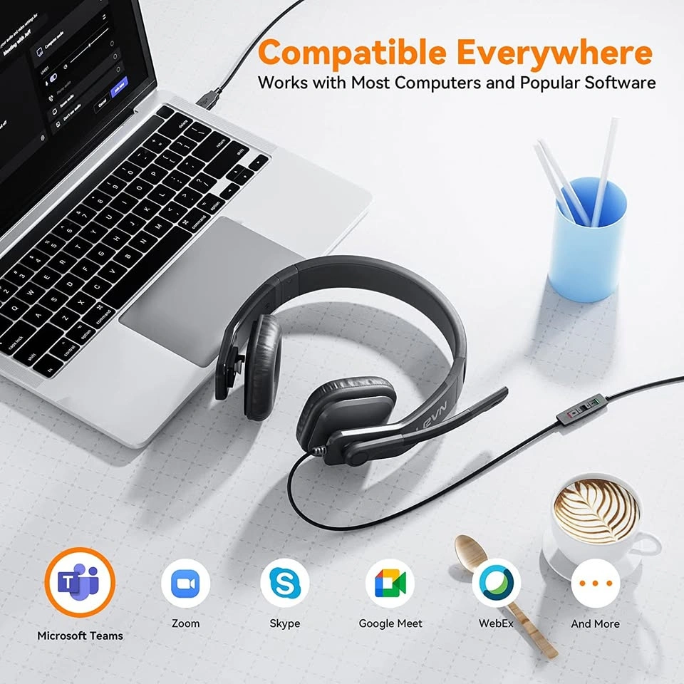 USB Wired Headset with Microphone - photo 3