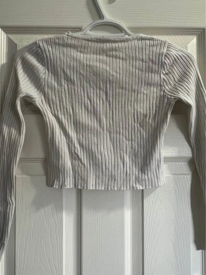 SHEIN Ribbed Cardigan Crop Top - photo 2