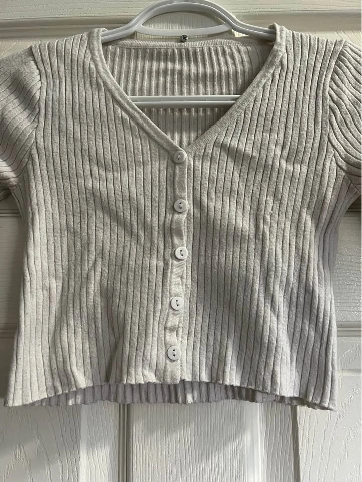 SHEIN Ribbed Cardigan Crop Top - photo 3