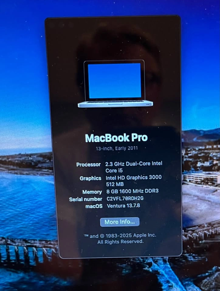 MacBook Pro A1278, NEW SSD, 8GB RAM, OSX Ventura - photo 2