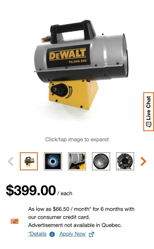 Dewalt 90,000 BTU Propane Heater - photo 3