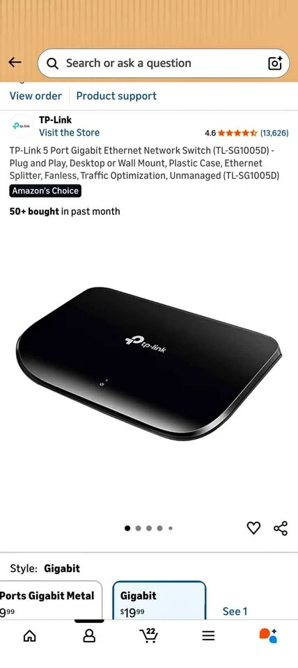 TP-Link 5 Port Gigabit Ethernet Switch (TL-SG1005D)