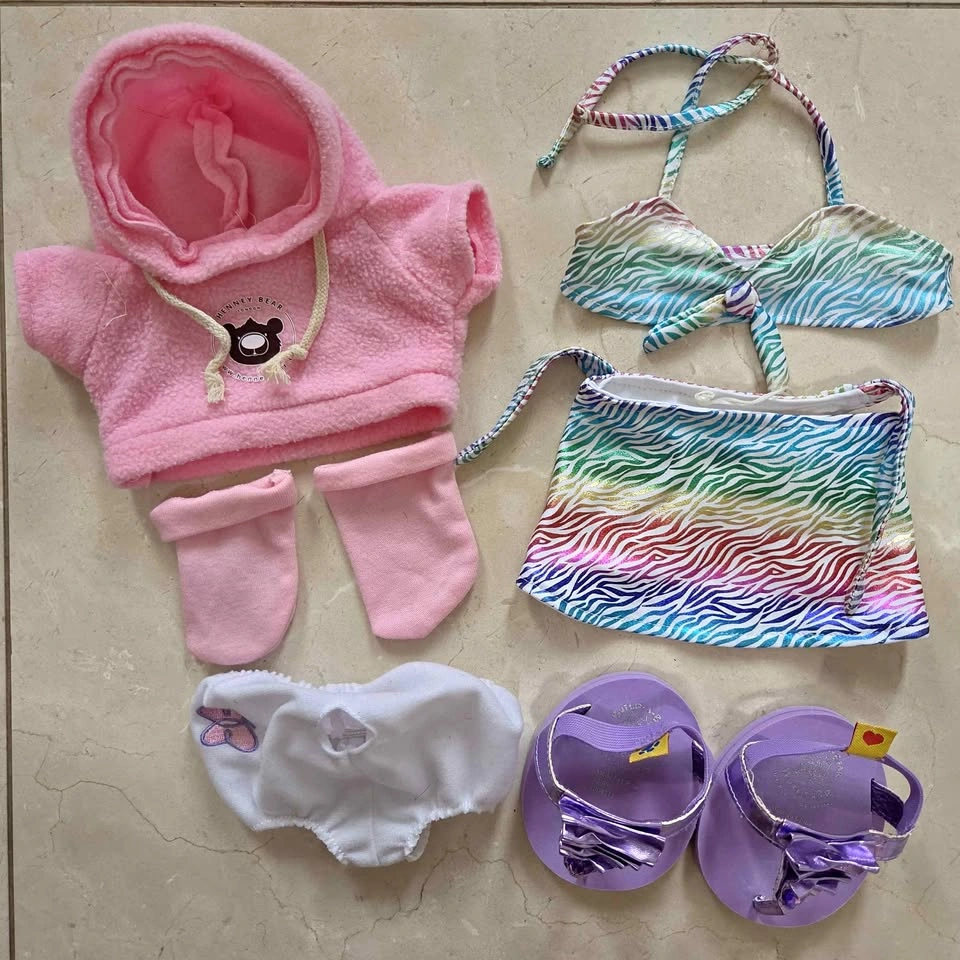 Build-A-Bear 6-Piece Summer Outfit Bundle | Bikini, Cover-Up, Ho