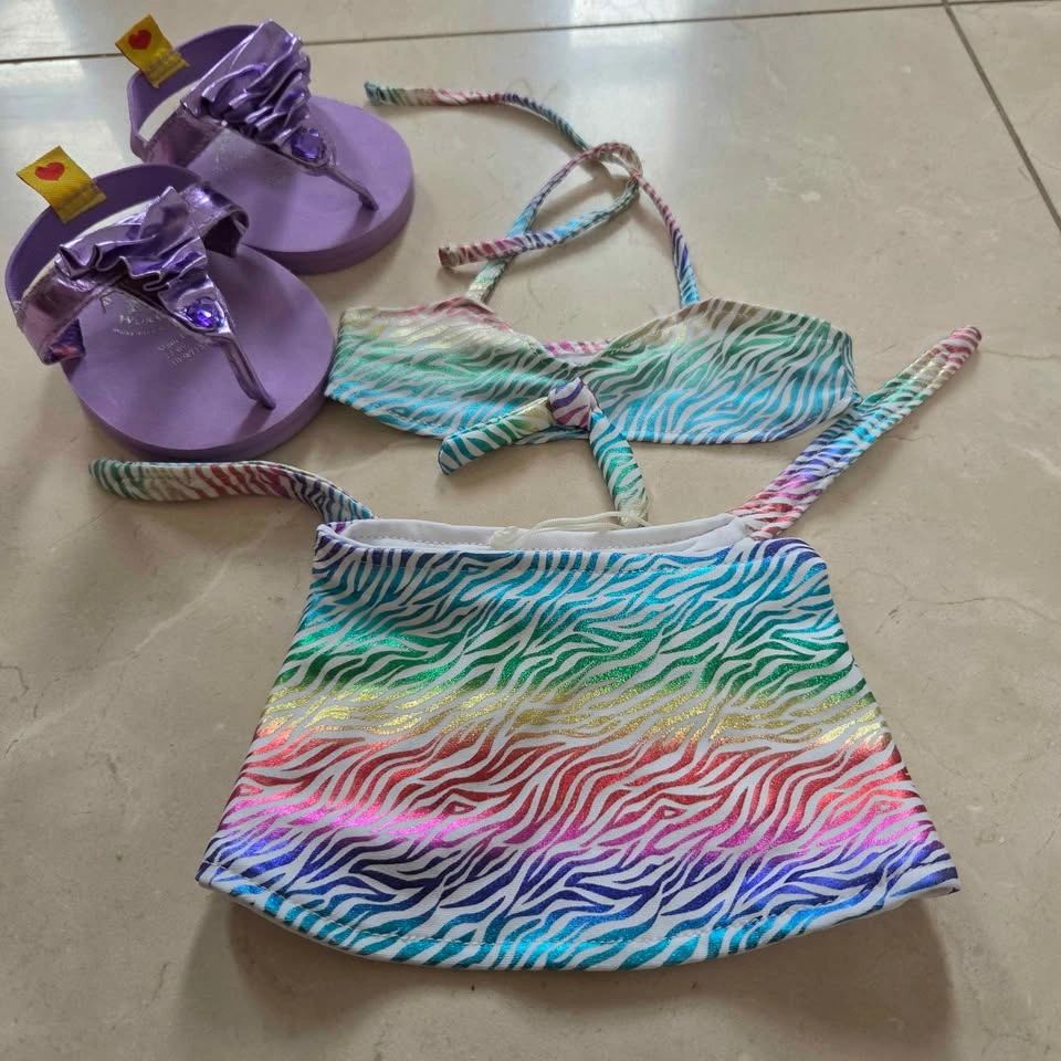 Build-A-Bear 6-Piece Summer Outfit Bundle | Bikini, Cover-Up, Ho - photo 2