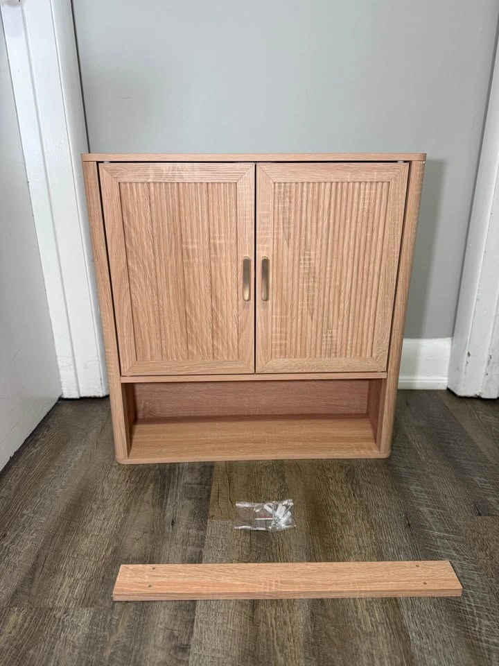 Brand New Assembled Bathroom Storage Cabinet - Natural Oak - photo 2