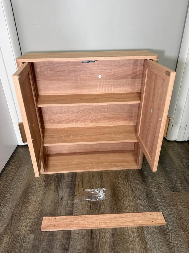 Brand New Assembled Bathroom Storage Cabinet - Natural Oak - photo 3