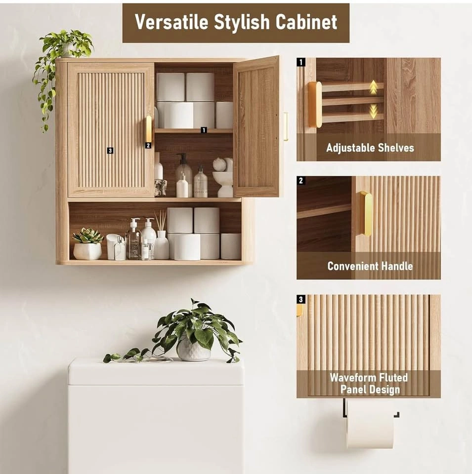 Brand New Assembled Bathroom Storage Cabinet - Natural Oak - photo 5