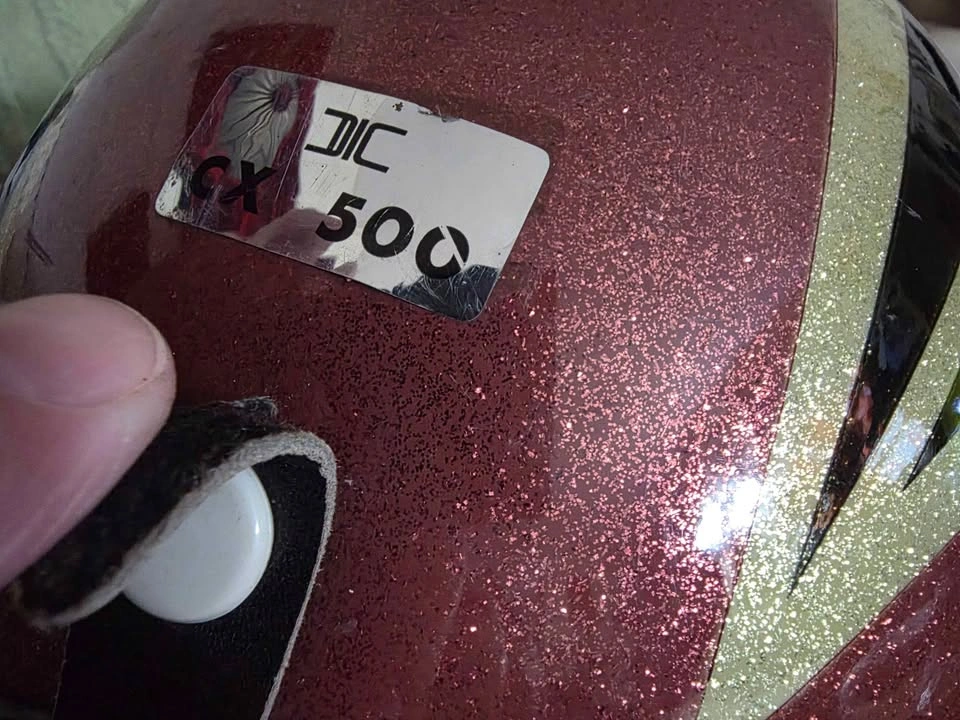 Vintage 1970 DIC CX500 Metal Flake Motorcycle Helmet EUC - XL - photo 4