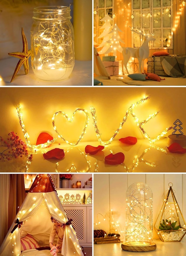 NEW 12 Pack Orange Fairy Lights Battery Operated String, 7 ft - photo 4