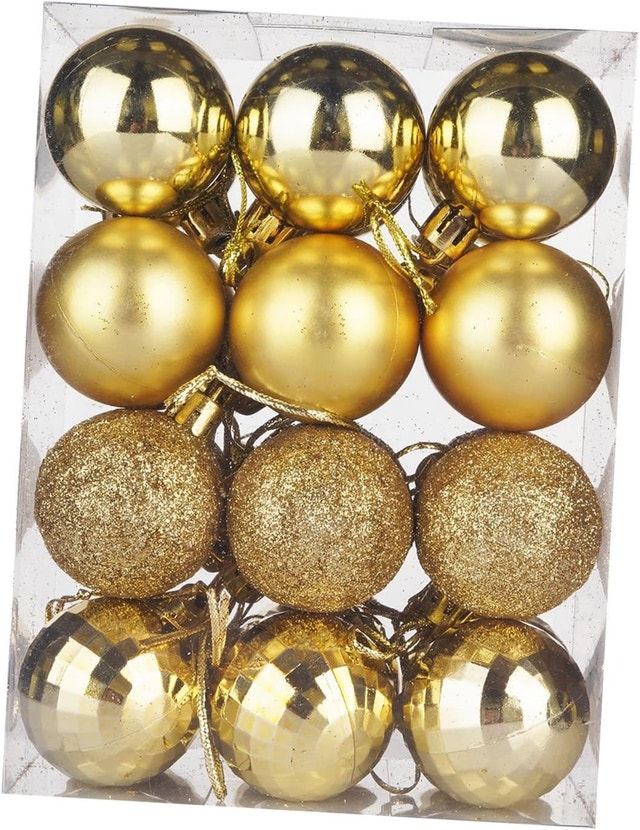 NEW Festive Christmas Tree Decor Ornaments Balls Set - 24 Pieces