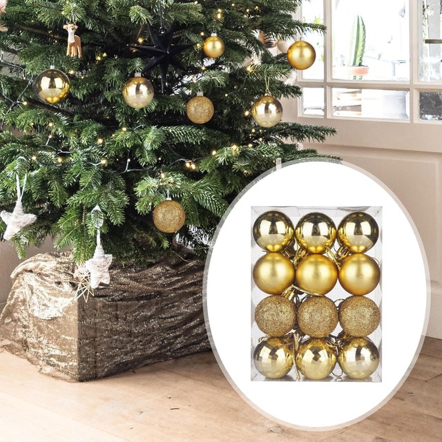 NEW Festive Christmas Tree Decor Ornaments Balls Set - 24 Pieces - photo 2