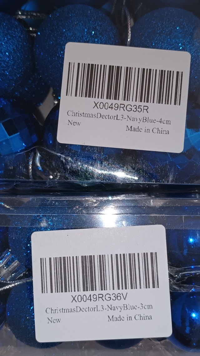 NEW Festive Christmas Tree Ornaments - Blue Balls Set (24 Pcs) - photo 3