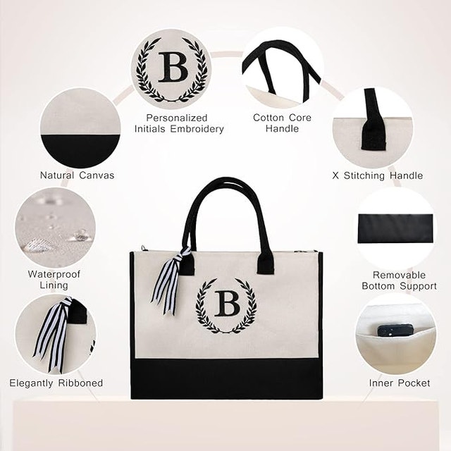 NEW "M"CRSTAFU Personalized Monogram Tote Bag and Matching Purse - photo 3