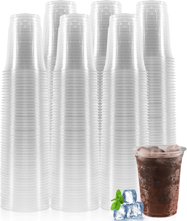 NEW 300 Pack Clear Plastic Cups, 12 oz