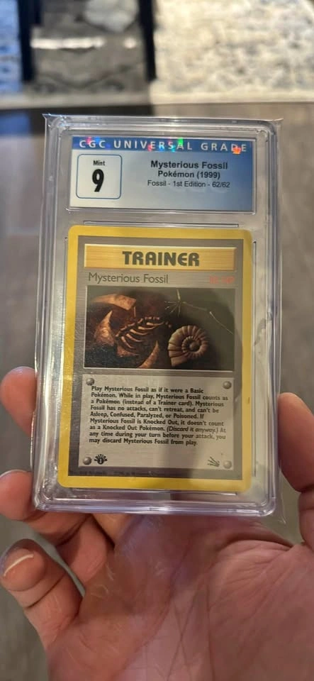 CGC 9 Mysterious Fossil First Edition - Pokemon TCG