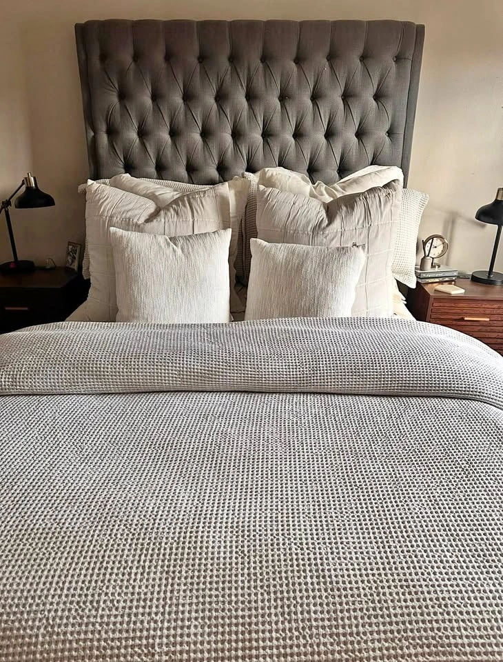 Queen Upholstered Bed Frame – Needs Footboard Repair