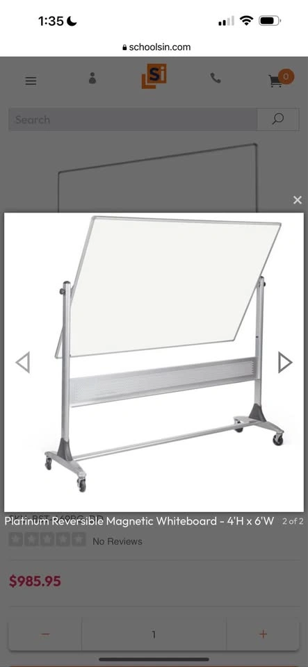 Platinum Reversible Magnetic Whiteboard 4'H x 6'W - photo 2