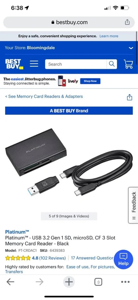 Platinum Desktop Memory Card Reader - USB 3.2 Gen 1 - photo 2