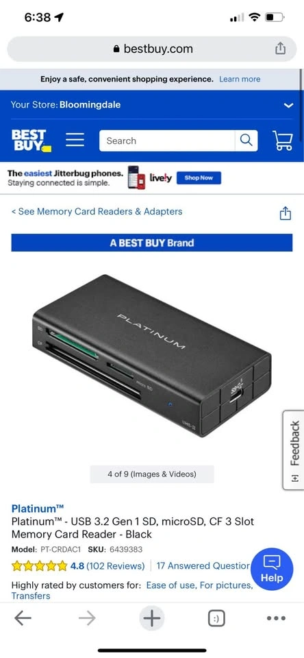 Platinum Desktop Memory Card Reader - USB 3.2 Gen 1 - photo 3