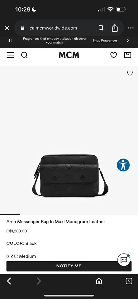 MCM Erin Maxi Monogram Leather Messenger Bag - Black