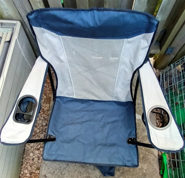 NEW Blue Mesh Premium Sling Comfort Folding Quad Chair - photo 2