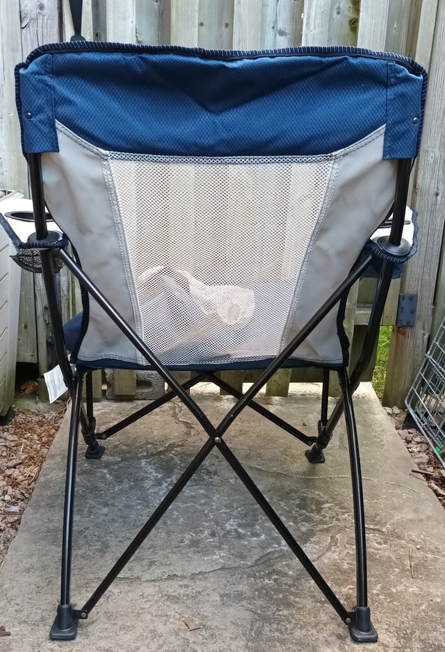 NEW Blue Mesh Premium Sling Comfort Folding Quad Chair - photo 4