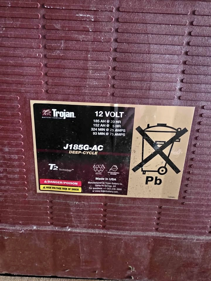 Trojan J185G-AC 12V Deep Cycle Battery - For Repair / Scrap