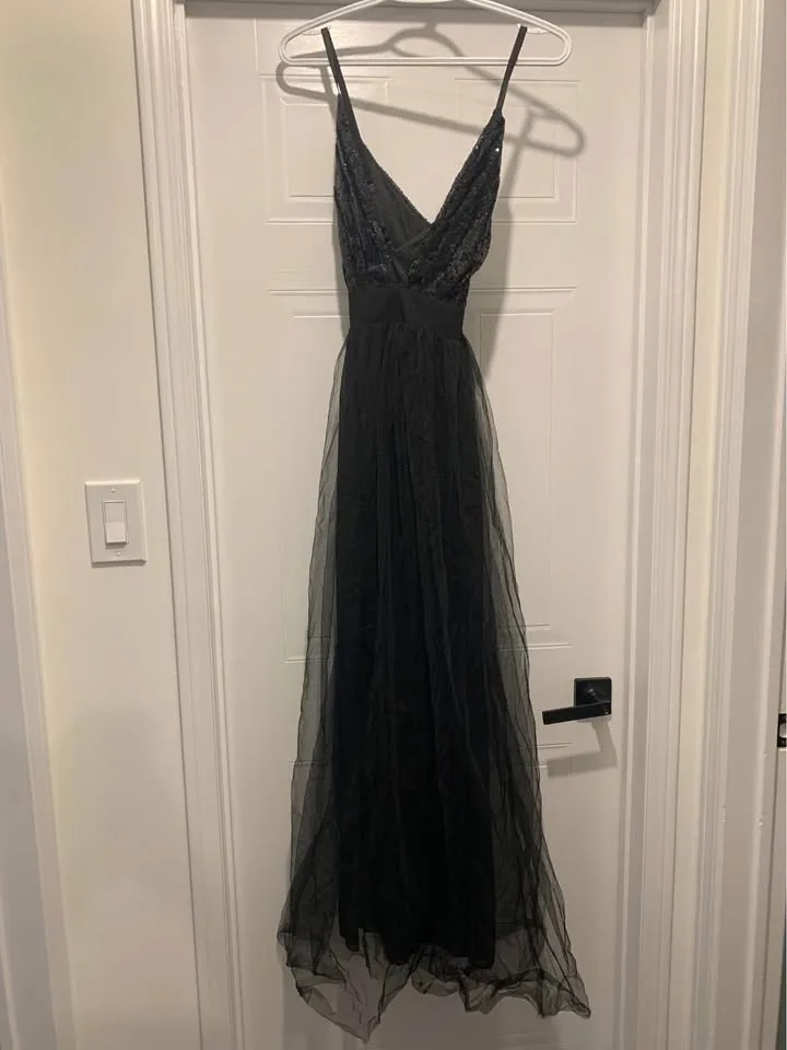Black sequin tulle dress size small