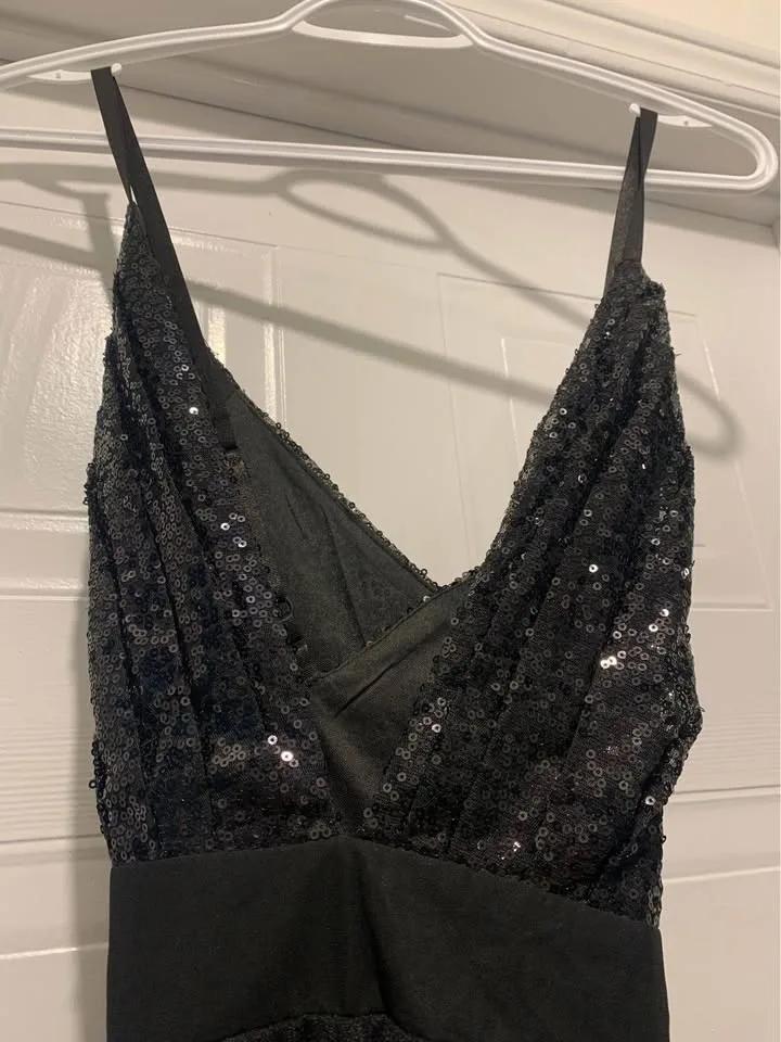 Black sequin tulle dress size small - photo 2