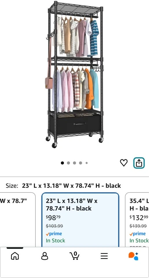 Heavy duty Clothes rack with Drawer - photo 3